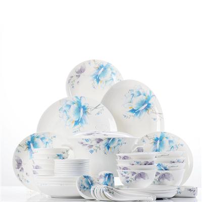 插艹美女啊啊视频48头聆听花开骨瓷礼品餐具套装